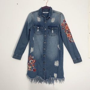 lft Denim Collection  Rose Embroided  Jacket